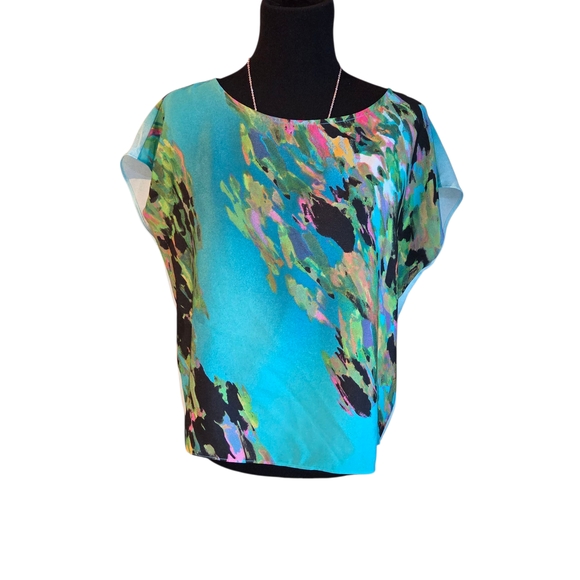 New Directions Blue Floral Blouse - Picture 2 of 5